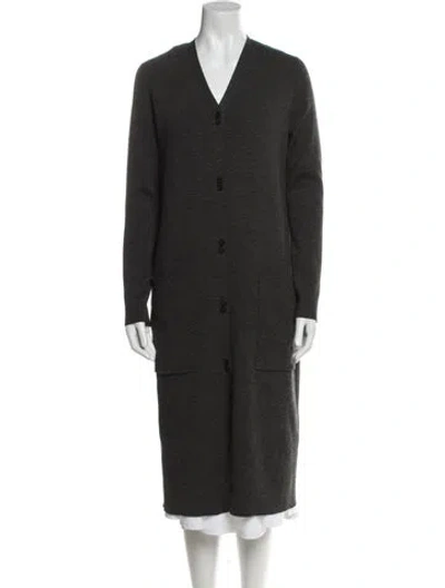 Pre-owned Lafayette 148 Wool Coat In Gray