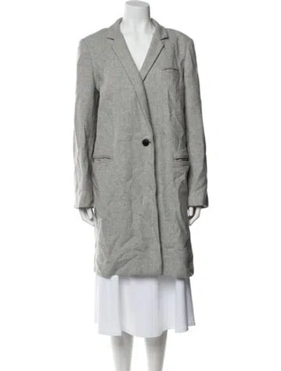 Pre-owned Lafayette 148 Wool Coat In Gray