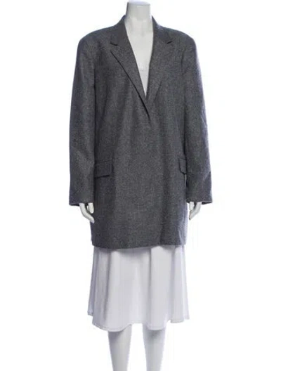 Pre-owned Lafayette 148 Wool Coat In Gray