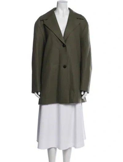 Pre-owned Lafayette 148 Wool Coat In Green