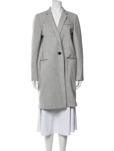 Pre-owned Lafayette 148 Wool Coat In Grey