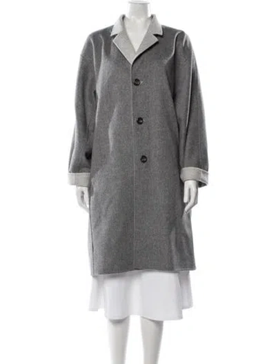 Pre-owned Lafayette 148 Wool Coat In Grey