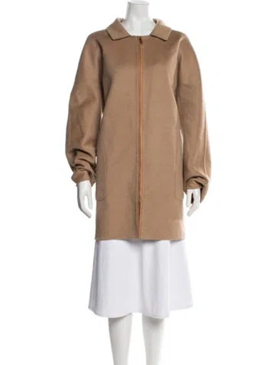 Pre-owned Lafayette 148 Wool Coat In Neutral