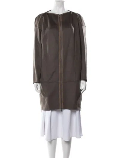 Pre-owned Lafayette 148 Wool Coat In Neutrals