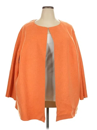 Pre-owned Lafayette 148 Wool Coat In Orange