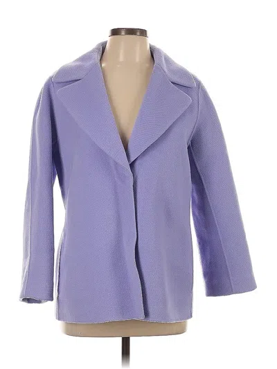 Pre-owned Lafayette 148 Wool Coat In Purple