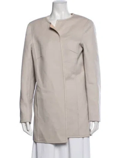 Pre-owned Lafayette 148 Wool Coat W/ Tags In Neutrals