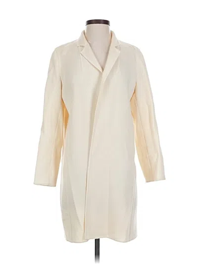 Pre-owned Lafayette 148 Wool Coat In White