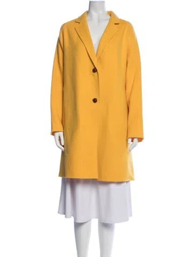 Pre-owned Lafayette 148 Wool Coat In Yellow