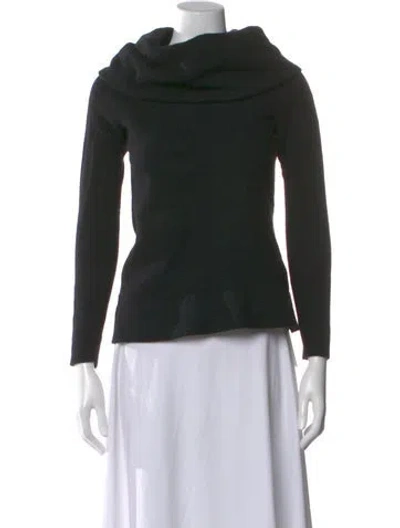 Pre-owned Lafayette 148 Wool Cowl Neck Sweater In Black