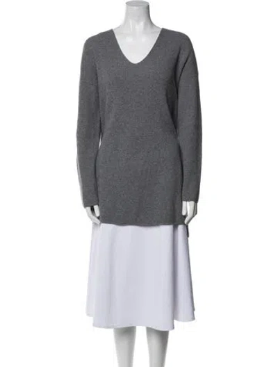 Pre-owned Lafayette 148 Wool Cowl Neck Sweater In Gray