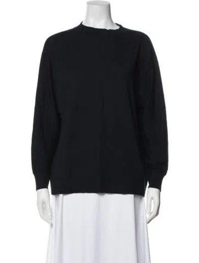 Pre-owned Lafayette 148 Wool Crew Neck Sweater In Black