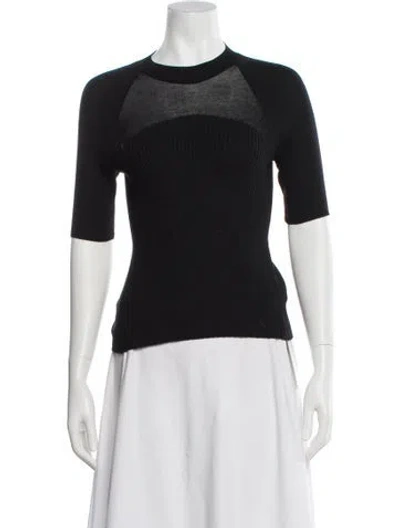 Pre-owned Lafayette 148 Wool Crew Neck Sweater In Gray