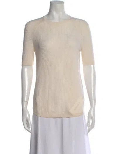Pre-owned Lafayette 148 Wool Crew Neck Sweater In Neutral