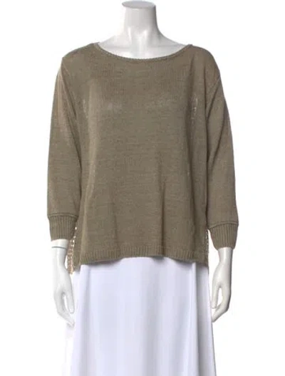 Pre-owned Lafayette 148 Wool Crew Neck Sweater In Neutral