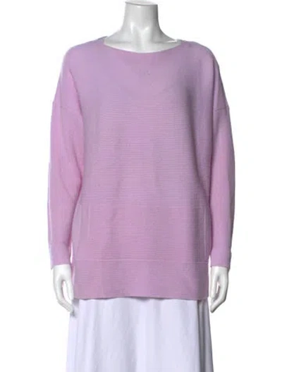 Pre-owned Lafayette 148 Wool Crew Neck Sweater In Purple