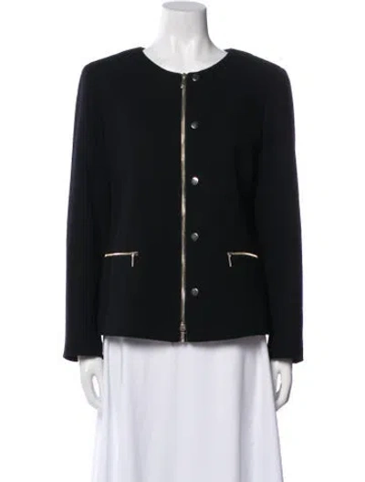 Pre-owned Lafayette 148 Wool Evening Jacket In Black