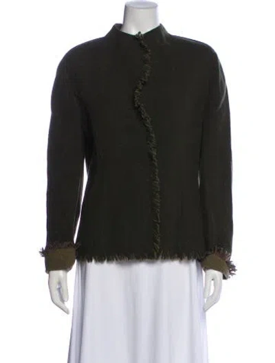 Pre-owned Lafayette 148 Wool Evening Jacket In Green