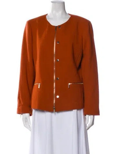 Pre-owned Lafayette 148 Wool Evening Jacket In Orange