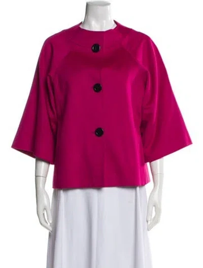 Pre-owned Lafayette 148 Wool Evening Jacket In Pink