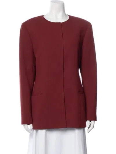 Pre-owned Lafayette 148 Wool Evening Jacket In Red