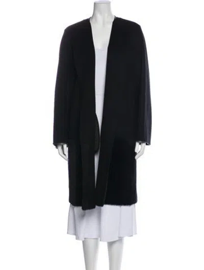 Pre-owned Lafayette 148 Wool Fur Coat In Black