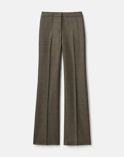 Lafayette 148 Wool Glen Plaid Lafayette Flare Pant In Olive Multi