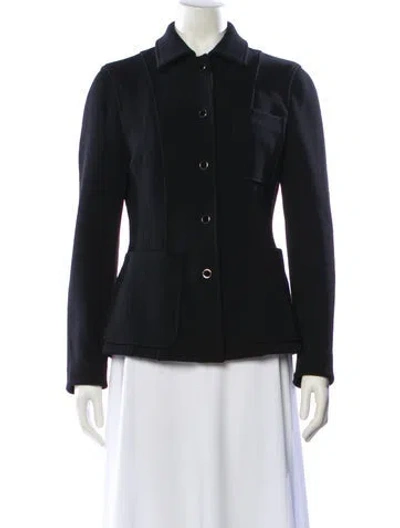 Pre-owned Lafayette 148 Wool Jacket In Blue