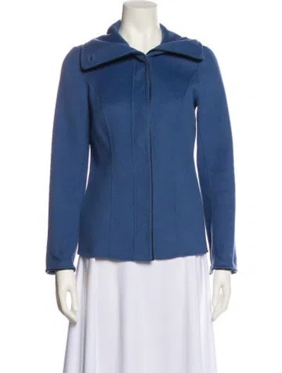 Pre-owned Lafayette 148 Wool Jacket In Blue