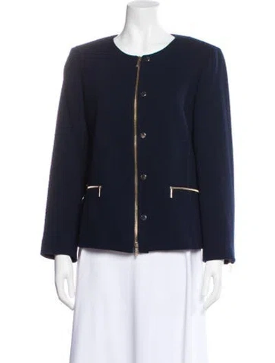 Pre-owned Lafayette 148 Wool Jacket In Blue