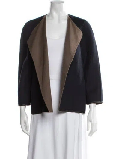 Pre-owned Lafayette 148 Wool Jacket In Blue