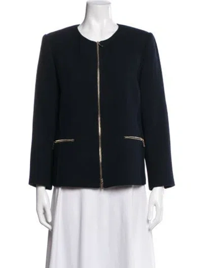Pre-owned Lafayette 148 Wool Jacket In Blue