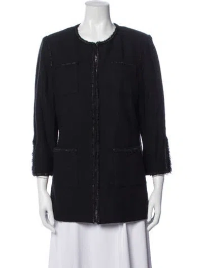 Pre-owned Lafayette 148 Wool Jacket In Blue