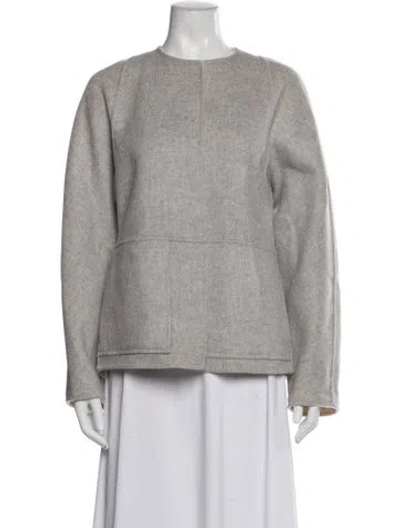 Pre-owned Lafayette 148 Wool Jacket In Gray