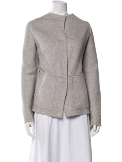Pre-owned Lafayette 148 Wool Jacket In Gray
