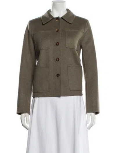 Pre-owned Lafayette 148 Wool Jacket In Green