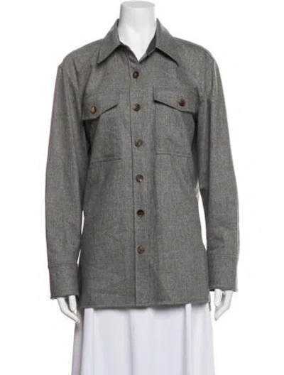 Pre-owned Lafayette 148 Wool Jacket In Grey