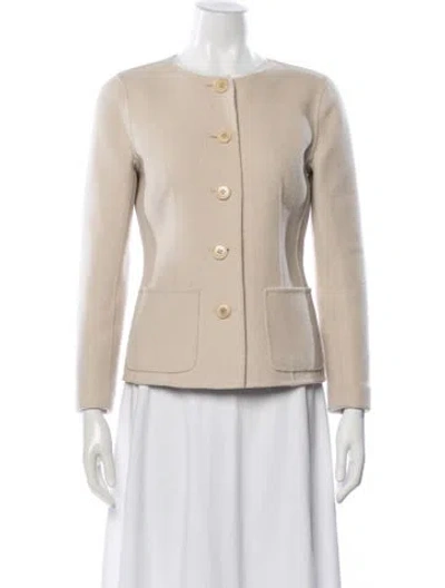 Pre-owned Lafayette 148 Wool Jacket In Neutral
