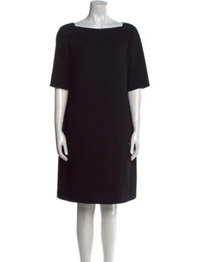 Pre-owned Lafayette 148 Wool Knee-length Dress In Black