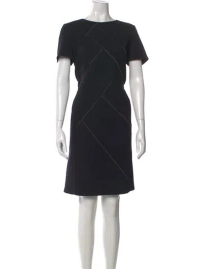 Pre-owned Lafayette 148 Wool Knee-length Dress In Black