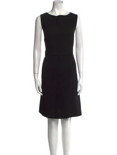 Pre-owned Lafayette 148 Wool Knee-length Dress In Black