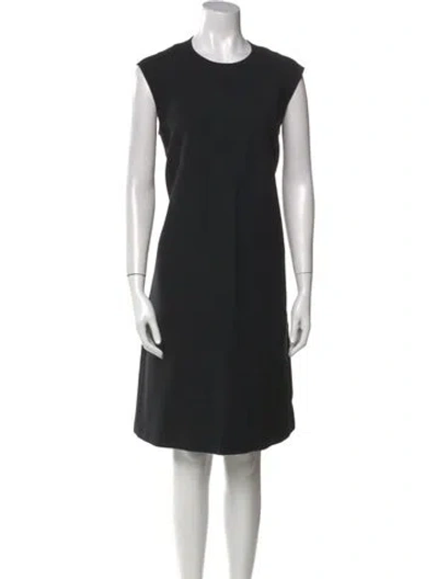 Pre-owned Lafayette 148 Wool Knee-length Dress In Black