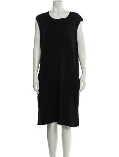 Pre-owned Lafayette 148 Wool Knee-length Dress In Black