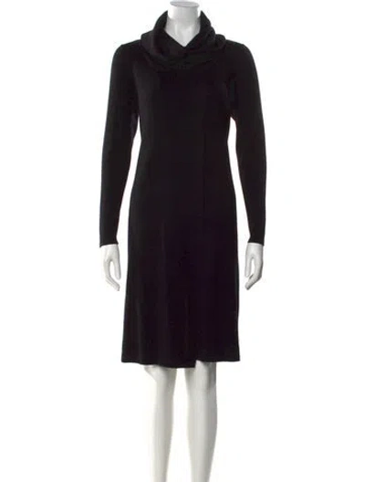 Pre-owned Lafayette 148 Wool Knee-length Dress In Black