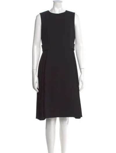 Pre-owned Lafayette 148 Wool Knee-length Dress In Black