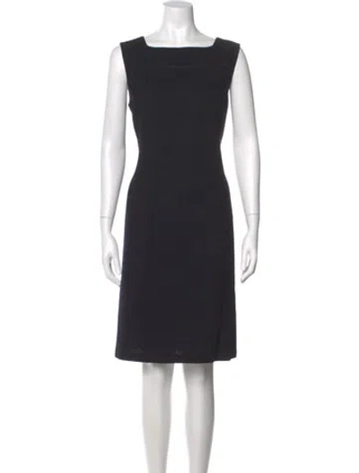 Pre-owned Lafayette 148 Wool Knee-length Dress In Black
