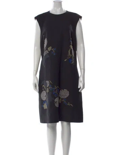 Pre-owned Lafayette 148 Wool Knee-length Dress In Black