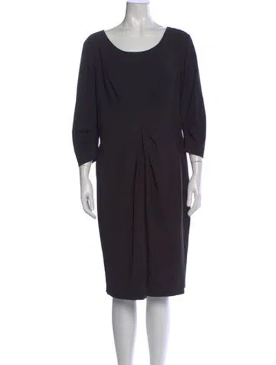 Pre-owned Lafayette 148 Wool Knee-length Dress In Black