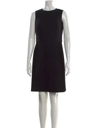 Pre-owned Lafayette 148 Wool Knee-length Dress In Black