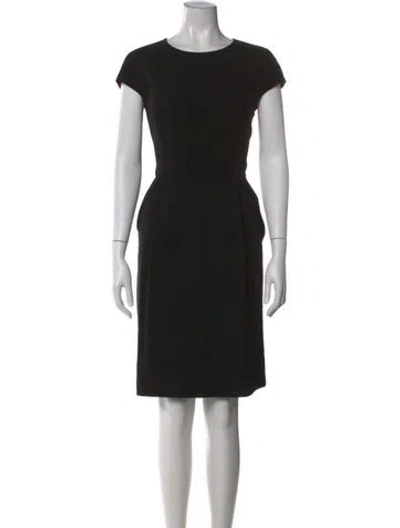Pre-owned Lafayette 148 Wool Knee-length Dress In Black